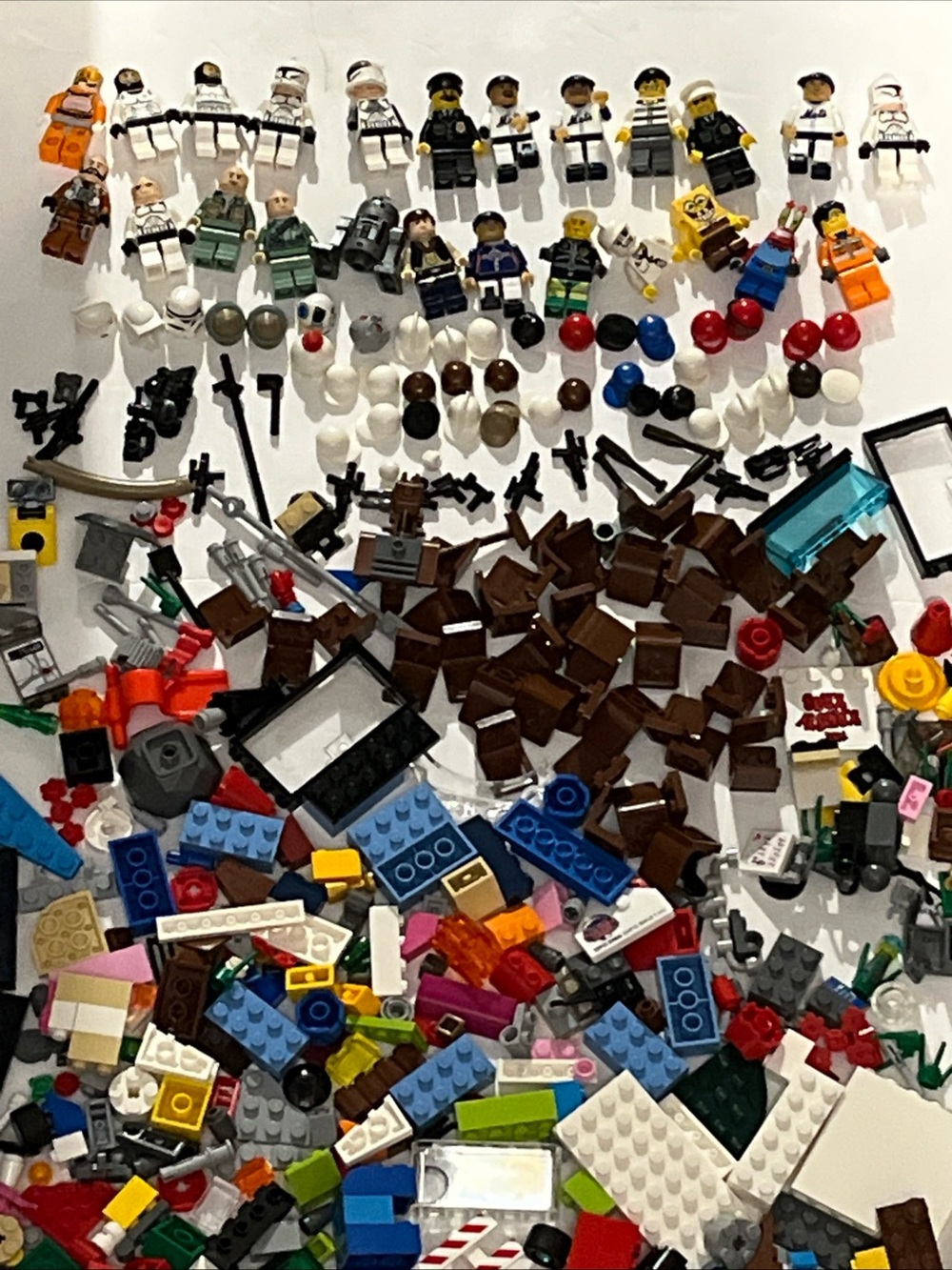 Lego Lot Mini Figures Weapons Mixed Lot Unsorted Some Star Wars SpongeBob